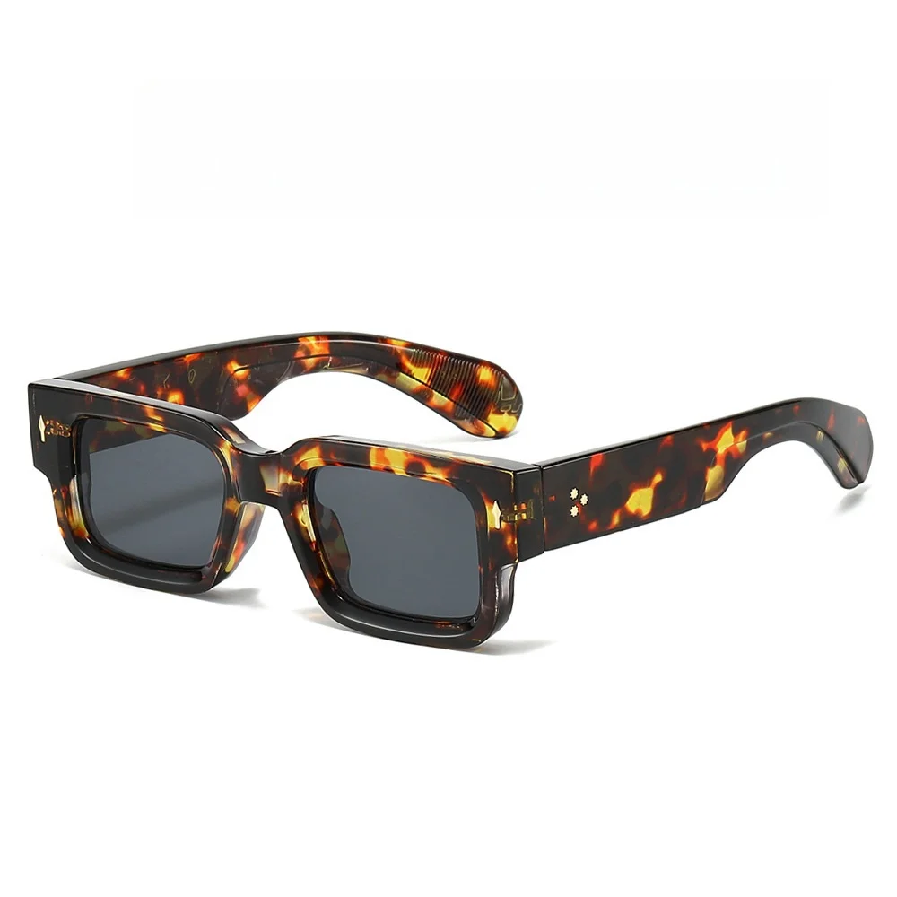 Retro oranje vierkante zonnebril UV400 antireflectiebril Modieuze veiligheidsbril voor mannen en vrouwen
