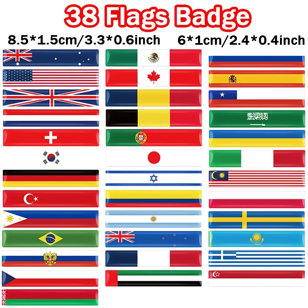 3D Epoxy National Flag Stickers Decal for VW Rline GTI Sagitar CC Lavida POLO Bora Passat Golf Santana Jetta Tiguan Sharan