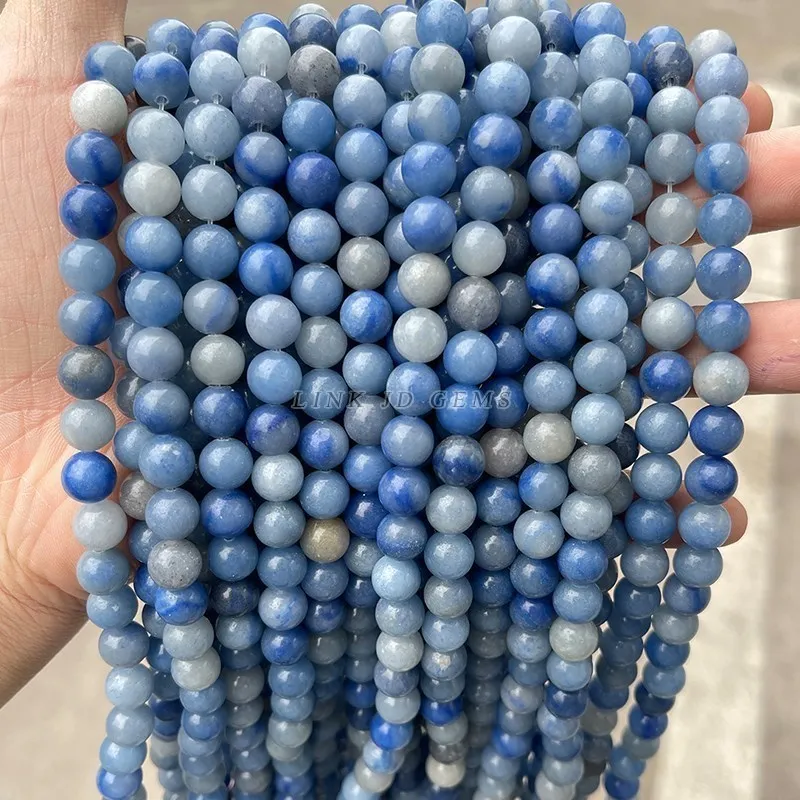 Natural Stone Blue Aventurine Beads Loose Spacer Gemstone Bead For Jewelry Making DIY Bracelet Necklace Accessory 4 6 8 10 12mm