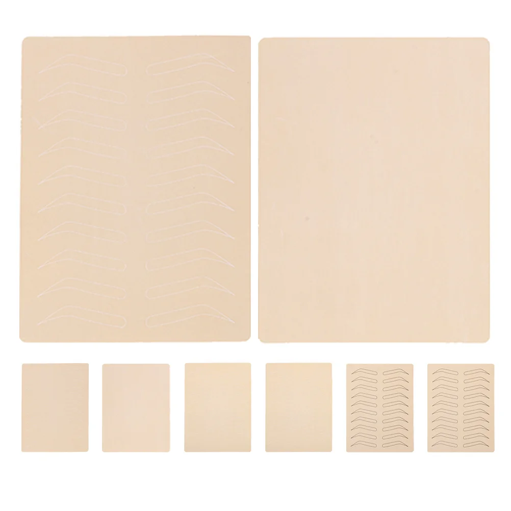 

8Pcs Realistic Texture Practice Skin Sheets for Tattooing Eyebrow Embroidery Portable Design Multiple Uses Skill Improvement