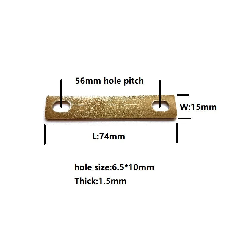 Barra de cobre niquelada de 16 piezas, conectores de batería, correas, Clips, agujero de 56mm, M6 de paso Central para CATL, CALB, Lishen EVE