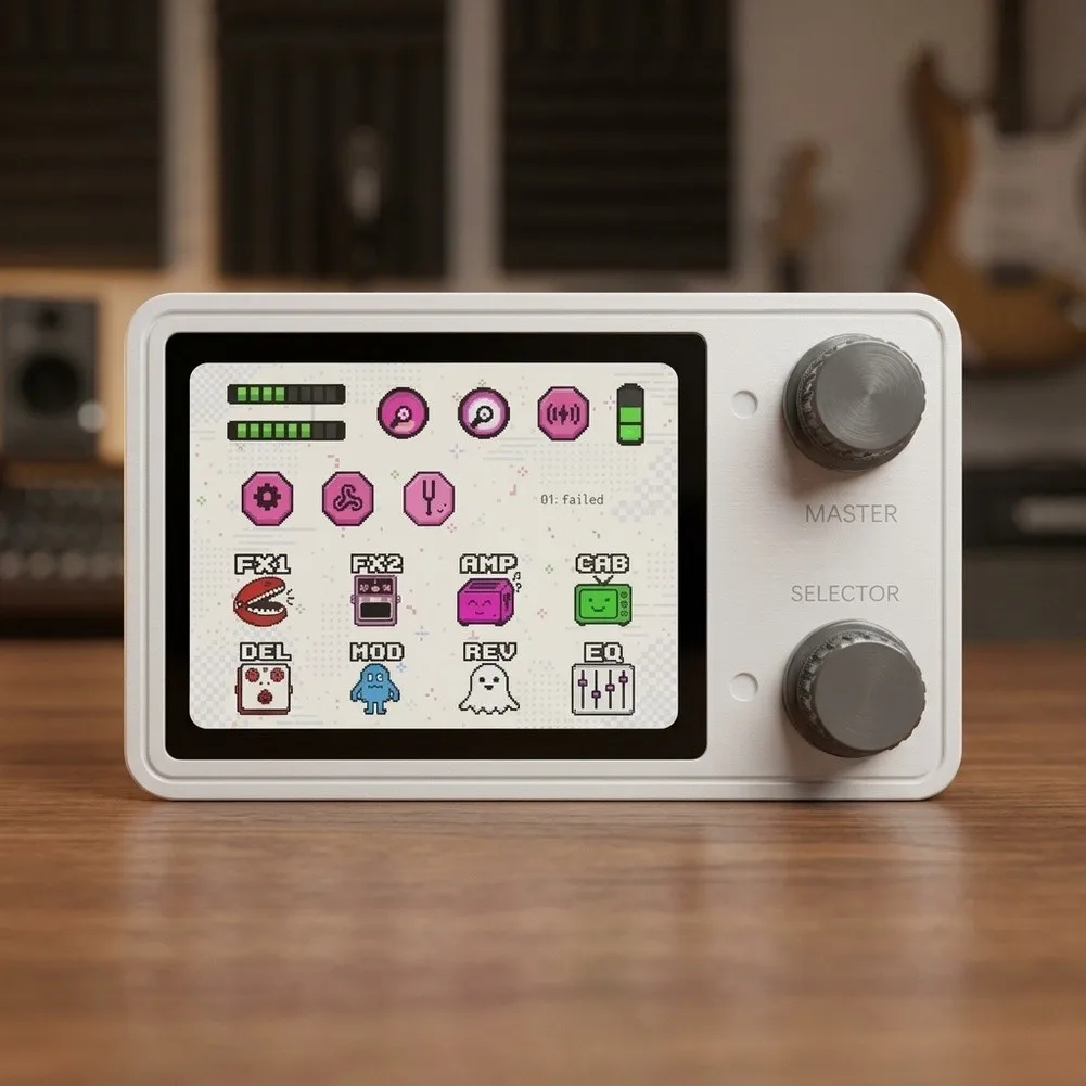 Mini Effects Processor for Guitar For Pedal with 64 Presets 30 Replaceable Amp Models 2.4 inch for color Screen 1300mAh Battery