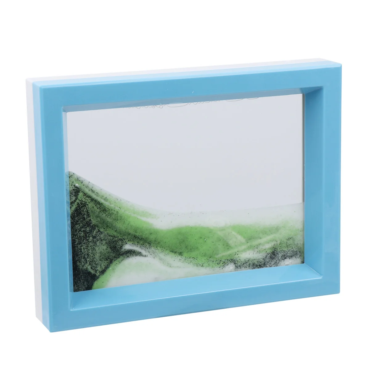 Peinture de sable mouvant 3D, 1 pièce, décor de bureau à domicile, noir, blanc, vert, dessin de sable, Table de bureau, bibliothèque, rebord de fenêtre, cadeau relaxant pour la vie