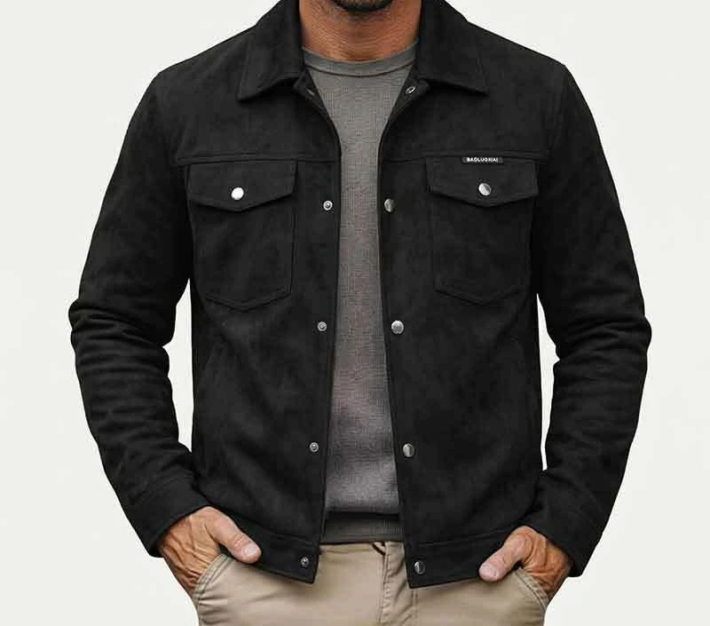 2026 Autumn Men's Fashion Simple Single Breasted Jacket