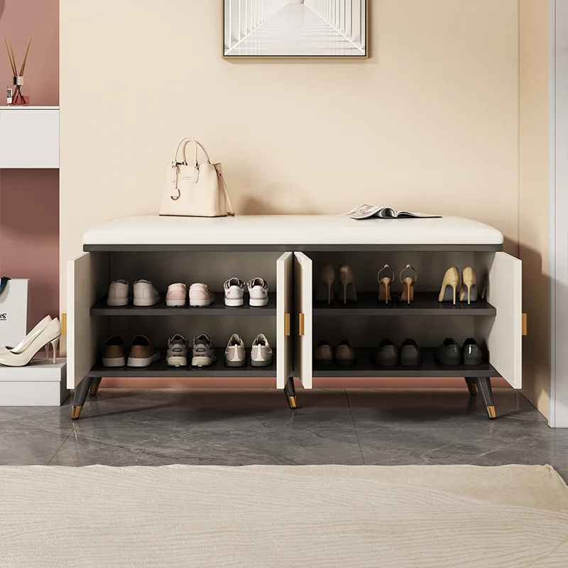 Household door shoe cabinet can be integrated with sitting type, storage against the wall, shoe change stool entry door shoe