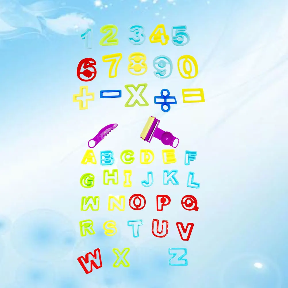 1 zestaw 1 Zestaw Form do Wytwarzania Alfabetu i Cyfr Premium DIY Bezpieczne Narzędzie do Nauki dla Dzieci Kreatywna Kolorowa Glinka Edukacyjny Zestaw Glinki