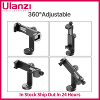 Ulanzi ST-17 Phone Holder Vertical Horizontal 360° Adjustable Phone Mount Clamp with Cold Shoe 1/4'' Tripod Adapter for Phone