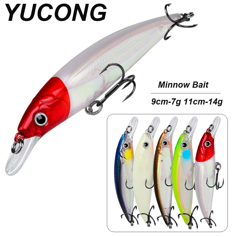 YUCONG 1PX Laser Minnow Bait 7g-14g Noisy Fishing Lure Long Casting Hard Wobbler lurre Trolling Swimbait cebos pesca accessori