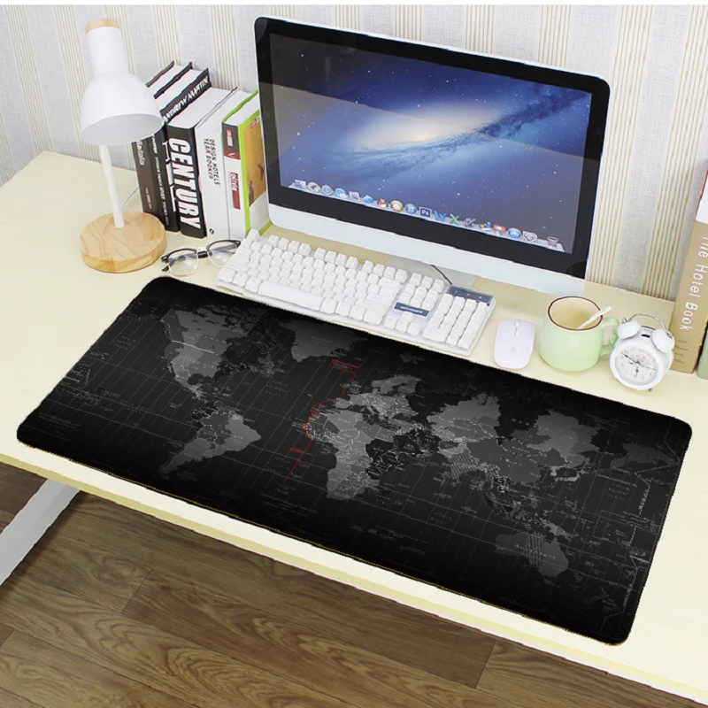 Mouse Pad BLACK Ultra Large Rubber Keyboard Mat Professional Gaming Mouse Pad Locking Edge Table Mat For PC laptop Gaming