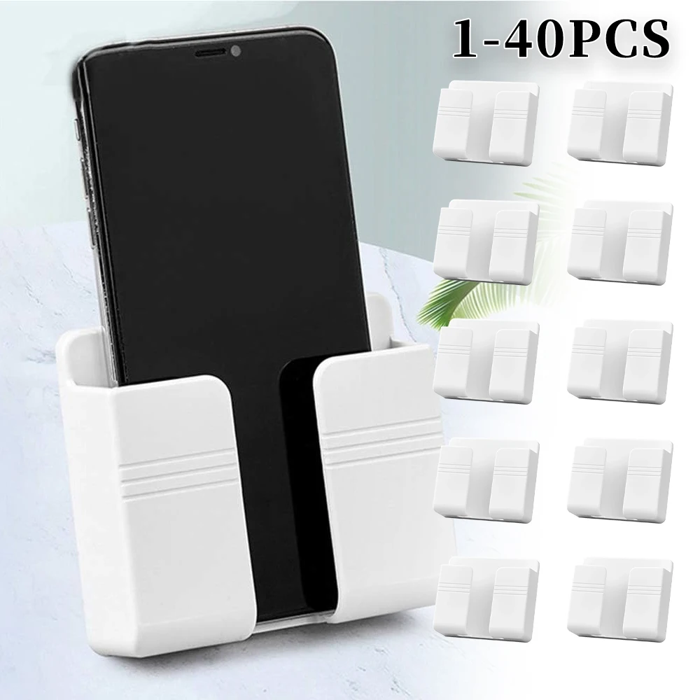 Smartphone Charging Station Wall Mount Multifunction Dock Storage Organizer Box Remote Control Holder Shelf Bracket Space