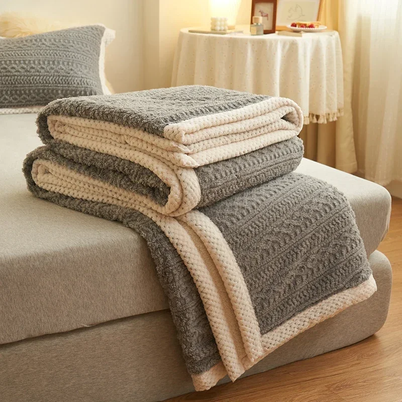 Zachte Taft Fluwelen Winterdeken Met Rits Beddengoed Fluffy Bed Cover Microfiber Beddengoed Plaid Sofa Dekens