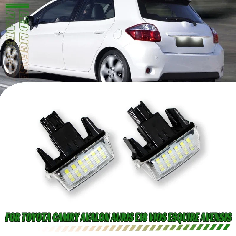 2Pcs LED License Number Plate Light Lamps for Toyota Camry Avalon Auris E18 Vios Esquire Avensis Esquire EZ Noah