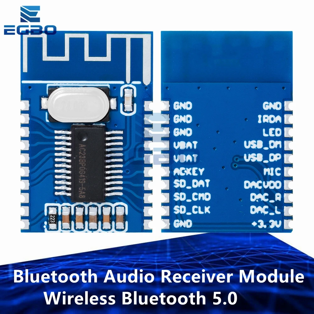 EGBO Bluetooth Audio Receiver Module Wireless Bluetooth 5.0 Circuit Receiver Board Stereo