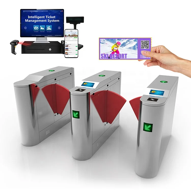 

Solution provider full functions checking RFID tickets 1D/2D barcode reader tickets tripod gates for amusement park