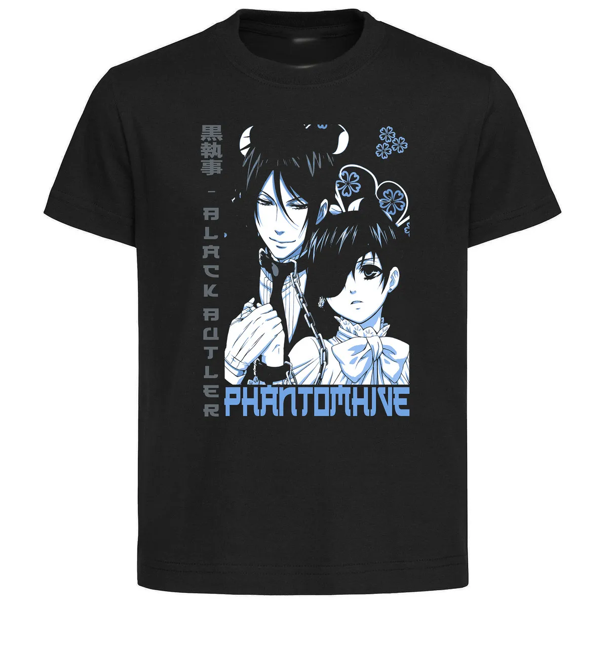 T-Shirt Unisex Black Japanese Style - Black Butler Kuroshitsuji - Sebastian Michaelis and Ciel Phantomhive - SA1276