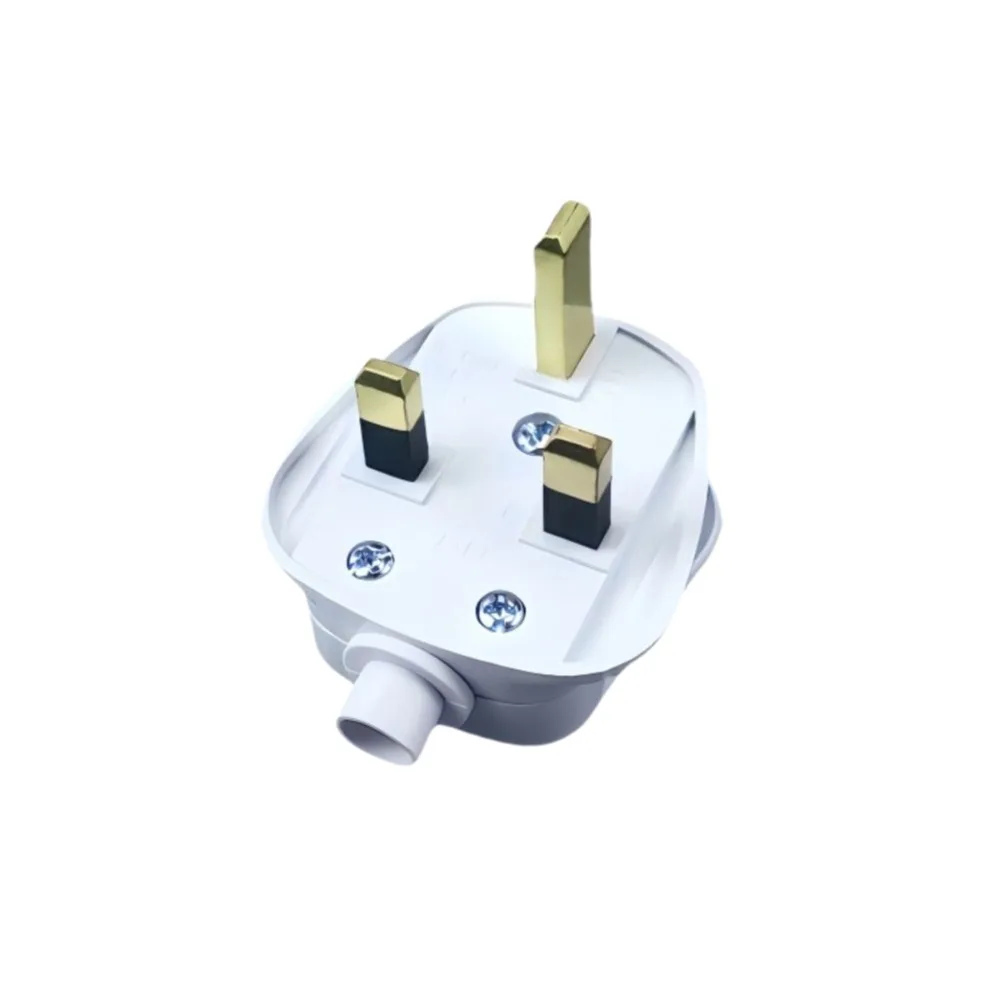 New Black/White UK Mains Plug Copper Removable Rewireable Plug Power Plug Power Cord Assembly