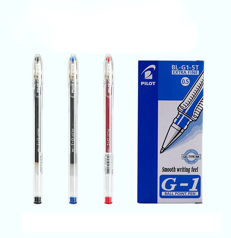 3 Stück Japan Pilot Gelstifte, glatt, schnell trocknend, BL-G1, große Kapazität, Nachfüllpackung, Schwarz, Rot, Blau, zum Schreiben von Unterschriften, Schulbedarf – Detail 8