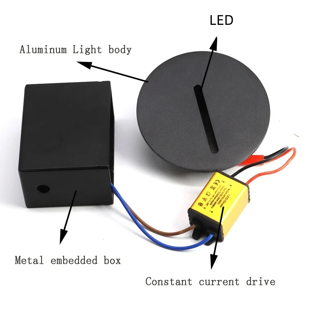 3W wpuszczane LED oświetlenie schodów kinkiet AC85-265V lampa do korytarza kryty schody podświetlenie schodka korytarz ścieżka kinkiet kinkiet