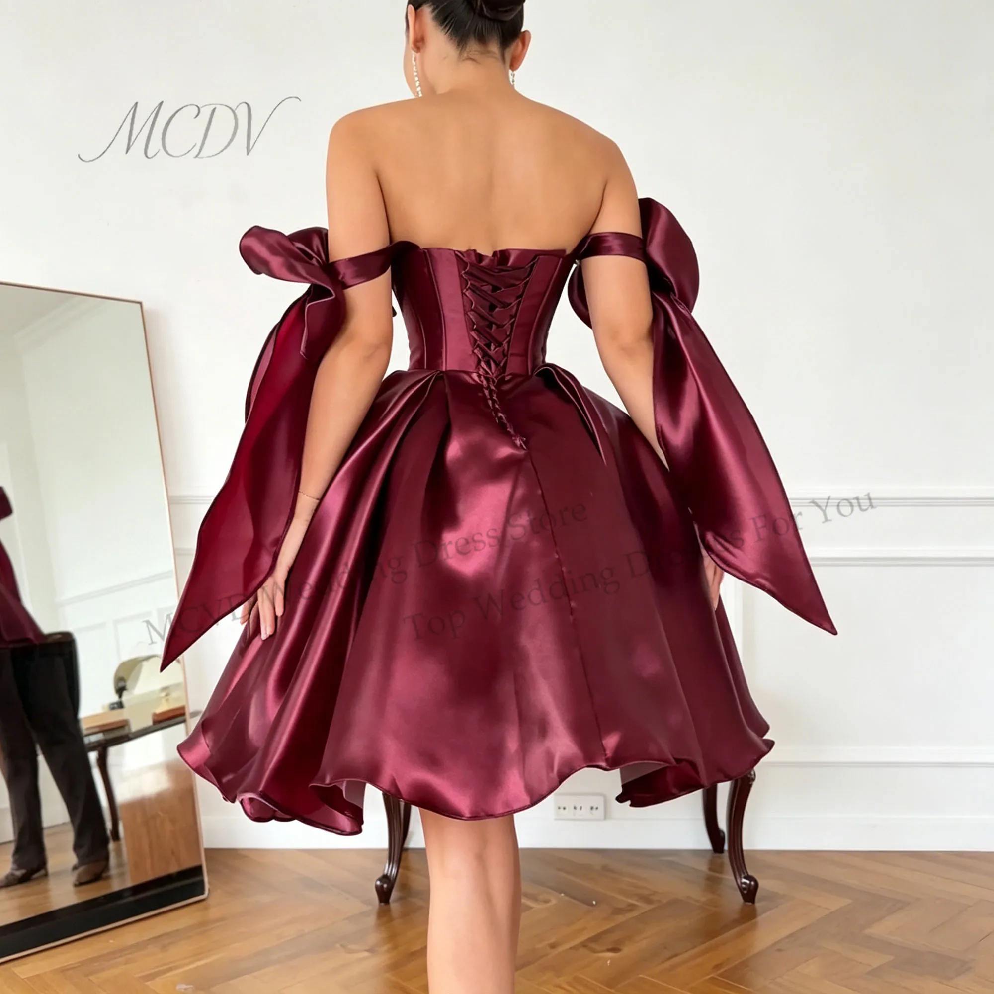 formal long sleeve skater dress Red Mini Great for any cup main image 1