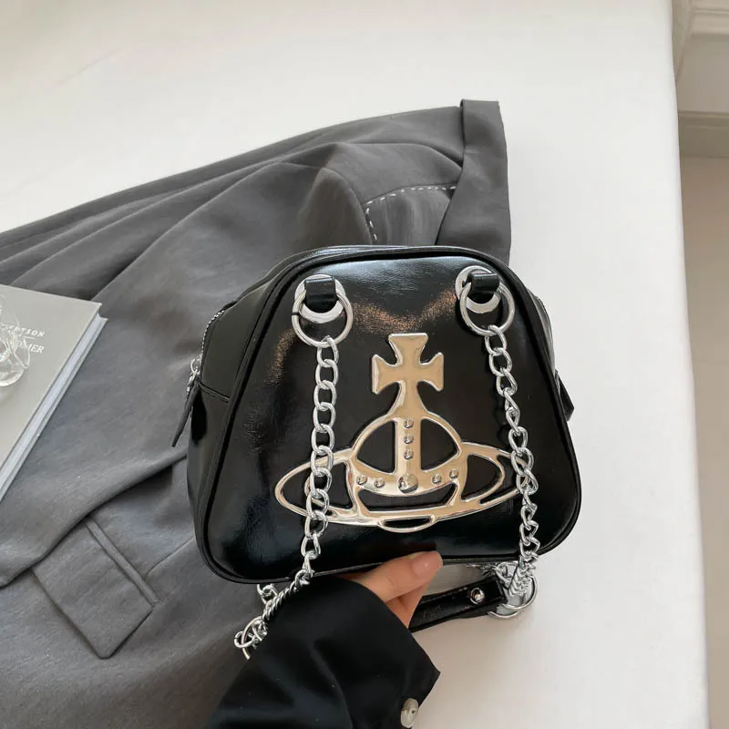 

2025 New High-Quality Designer Women's Bag - Fashion Pattern Punk Bowling Style, Shoulder, Crossbody & Underarm