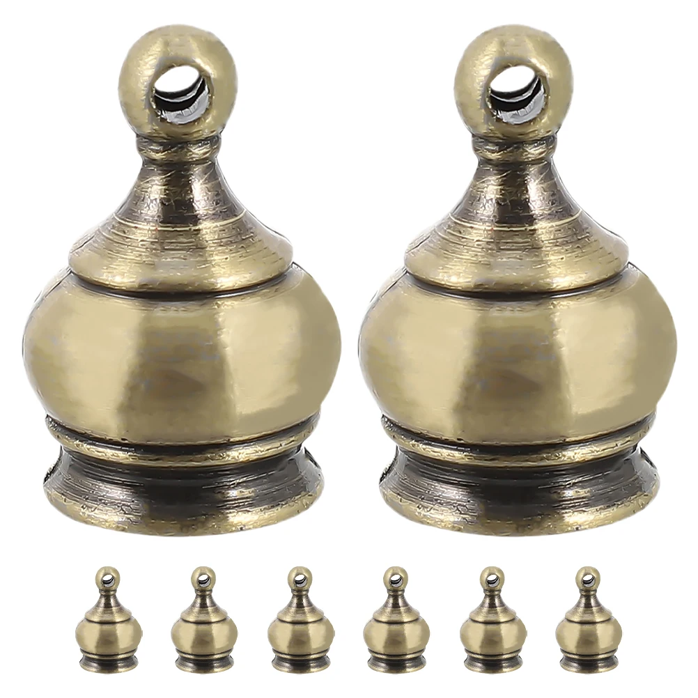 

8 Pcs Perforated Decorative Nut Finials Home Knob Fence Brass Lamp Zinc Alloy Caps