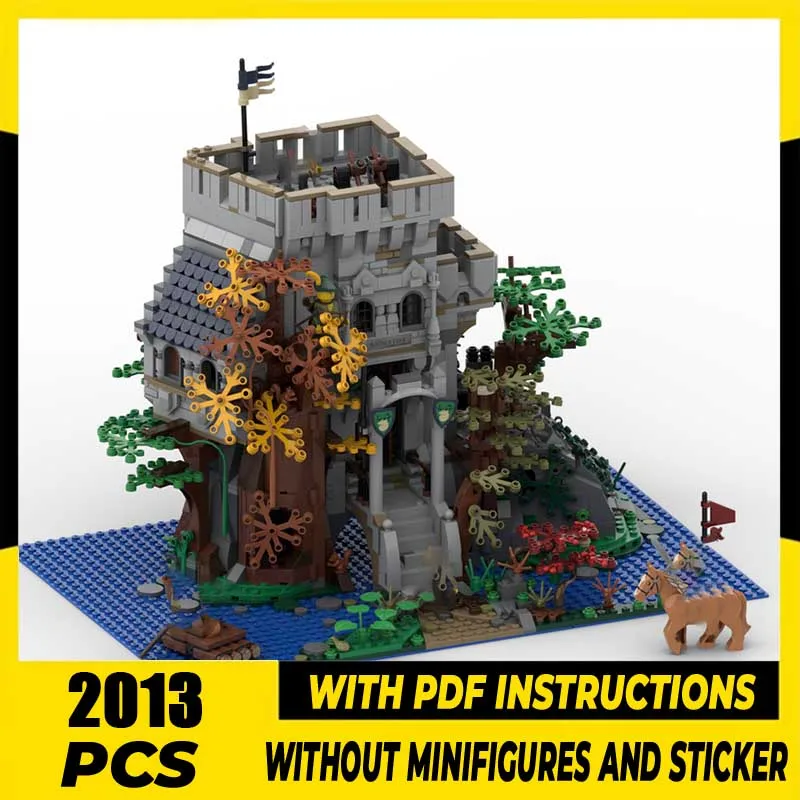 

Moc Building Blocks Castle in the Forest Model Technology Medieval Castle Model Brick DIY Assembly Construction Toy Holiday Gift