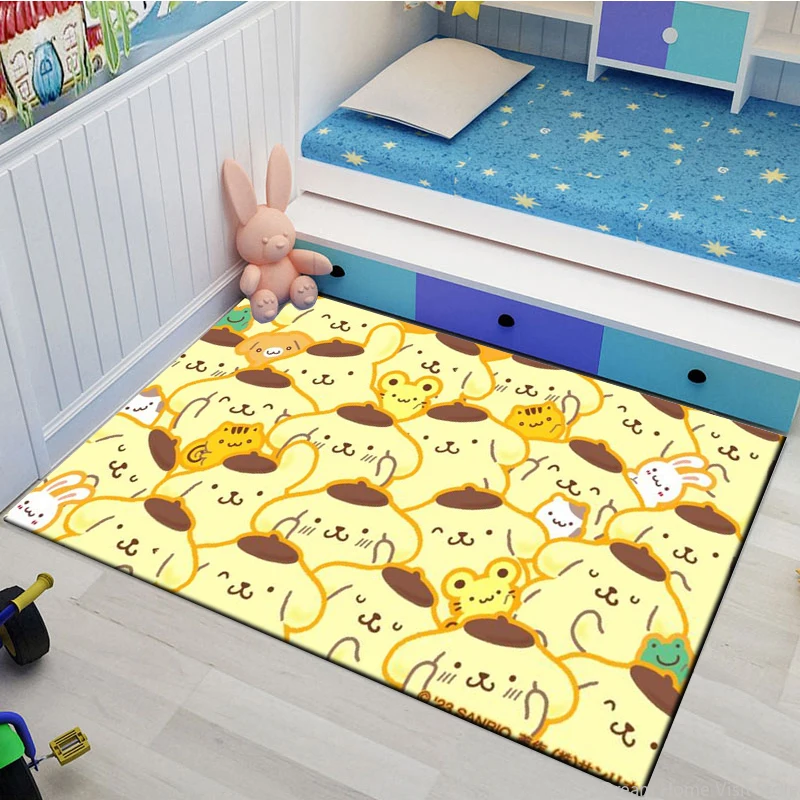 17 Sizes Sanrio Pom Pom Purin Cartoon Cute Dog Printing Area Rugs Carpet for Living Room Children's Bedroom Decor Sofa Doormats