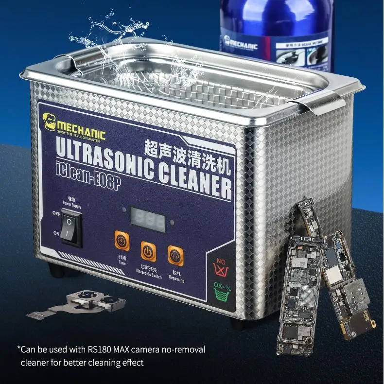 MECHANIC iClean-E08P Ultrasonic Cleaner 50W High Frequency Multifunctional Cleaning IC 800ML Ultrasonic Cleaning Cleaning Bath