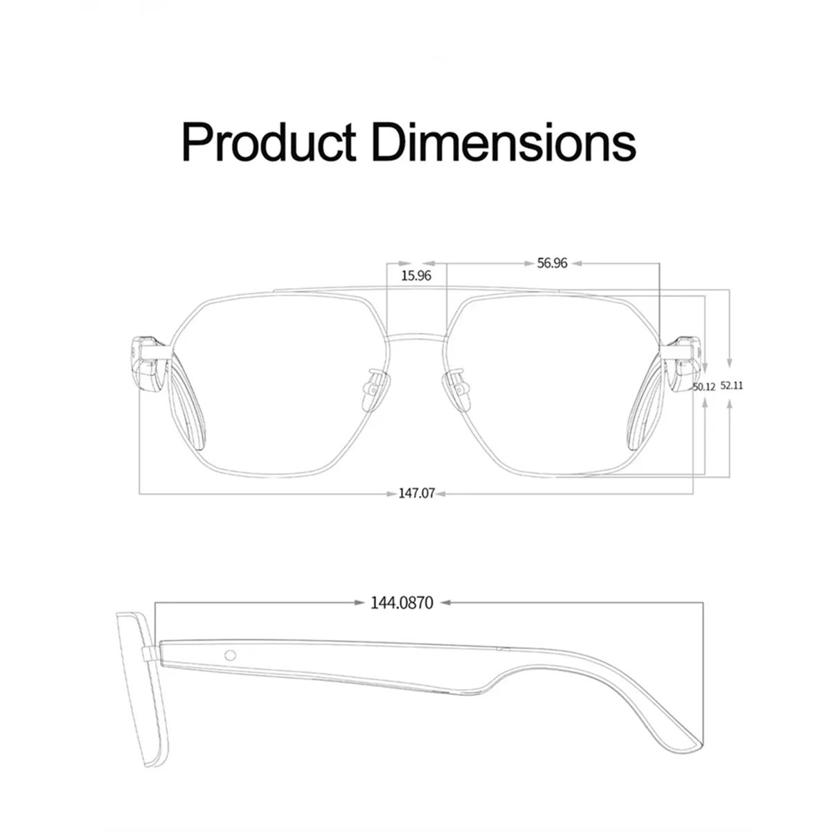 

2025+W100C Smart AI Translation Glasses Multilingual Voice Translator Eyeglasses BT Call Music Earphone Sunglasses UNISEX