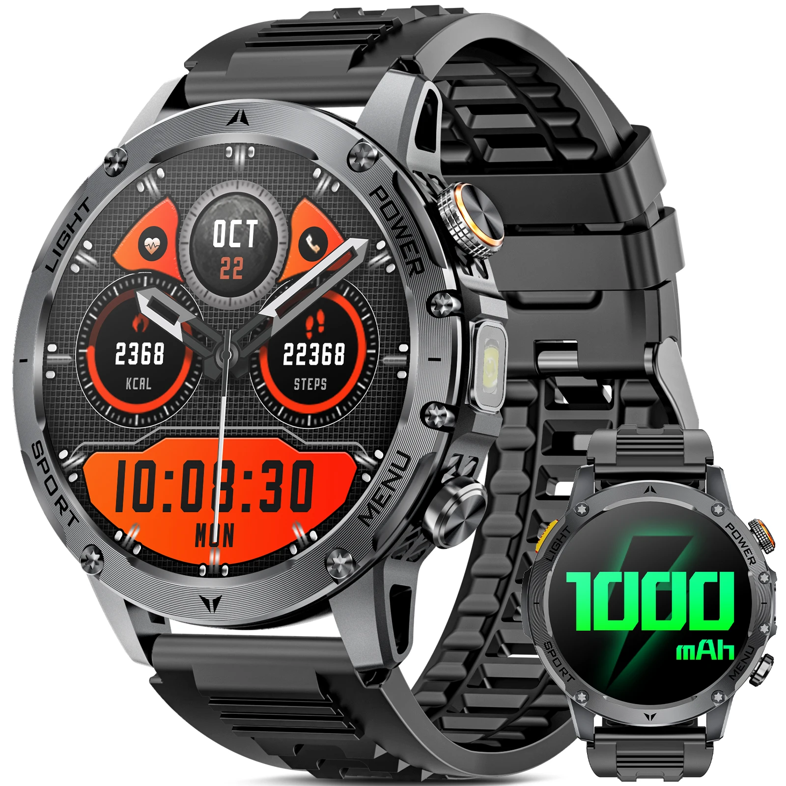 2026 Sport Smartwatch voor Heren, 1.85" HD IPS Scherm, Bluetooth Oproepen, 110+ Sportmodi, Hartslagmeter, Fitness Tracker, Smartwatch voor Android en iOS
