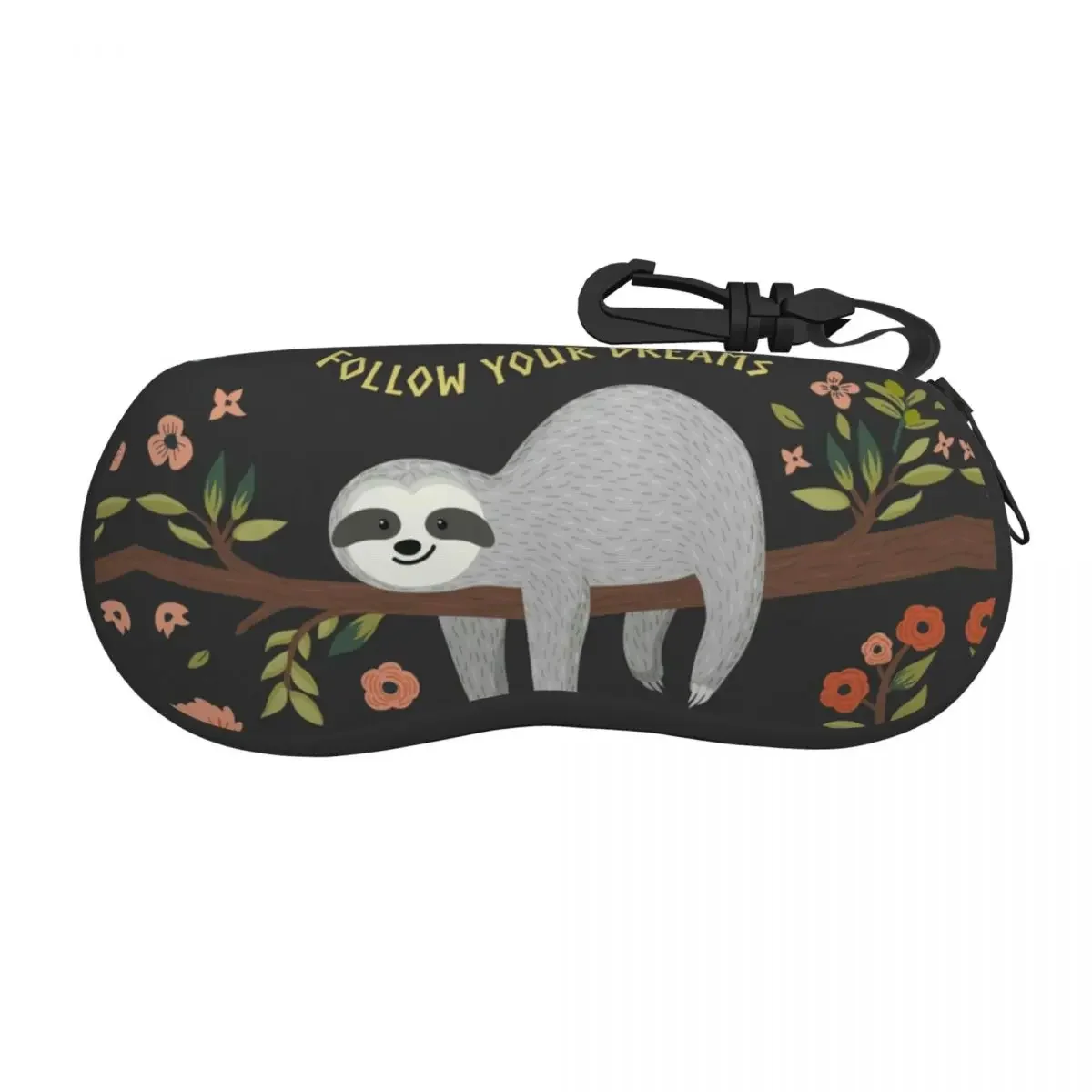 Cute Sloth Pattern Sunglasses Soft Case Neoprene Zipper Kawaii Lazy Animal Shell Eyeglass Case Custom Protective Box For Glasses