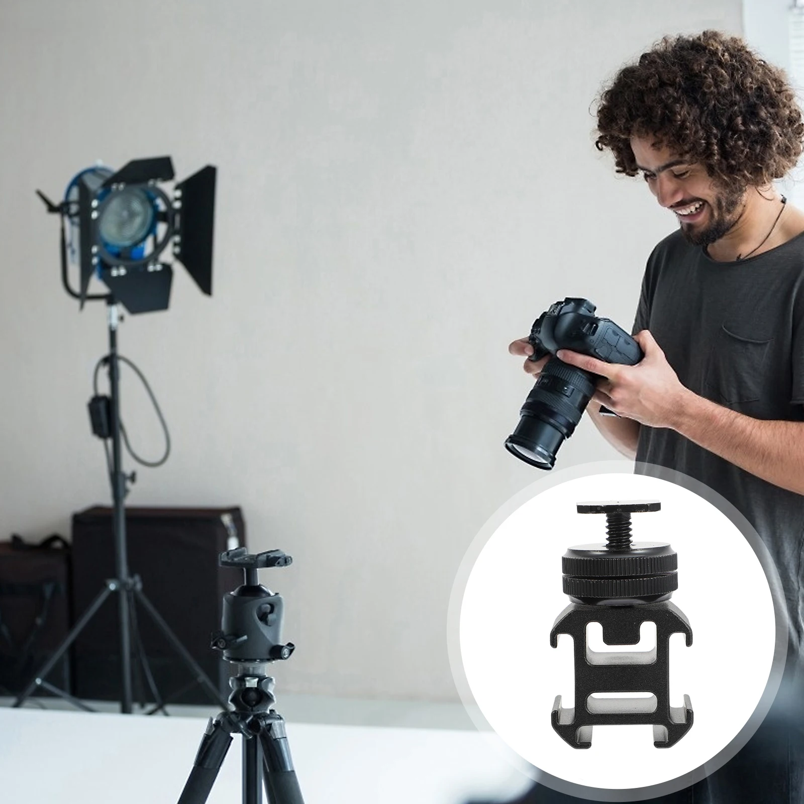 

1 Set Camera Hot Shoe Mount Adapter Dslr Tripod Screw Aluminum Alloy Universal Flash Shoe 1/4 Inch Threaded Easy Install For