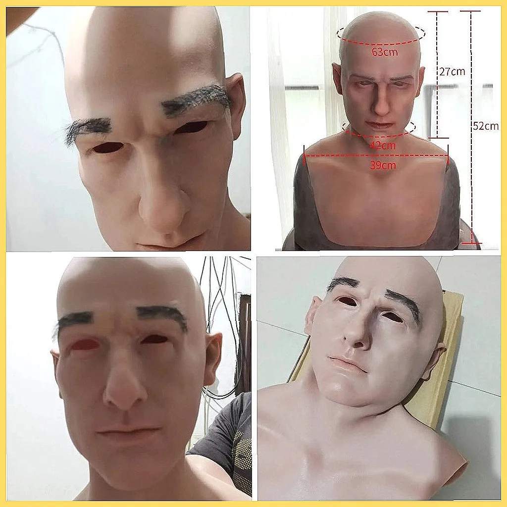 Halloween Silicone Mask for Adults, Realistic Horror Costume Prop, Party Role-Play Accessory
