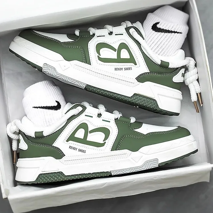 

Men's Shoes 2025 Summer New Breathable White Shoes Men's Trendy and Versatile Thick Soled Sports Board Trendy Sneakers Women