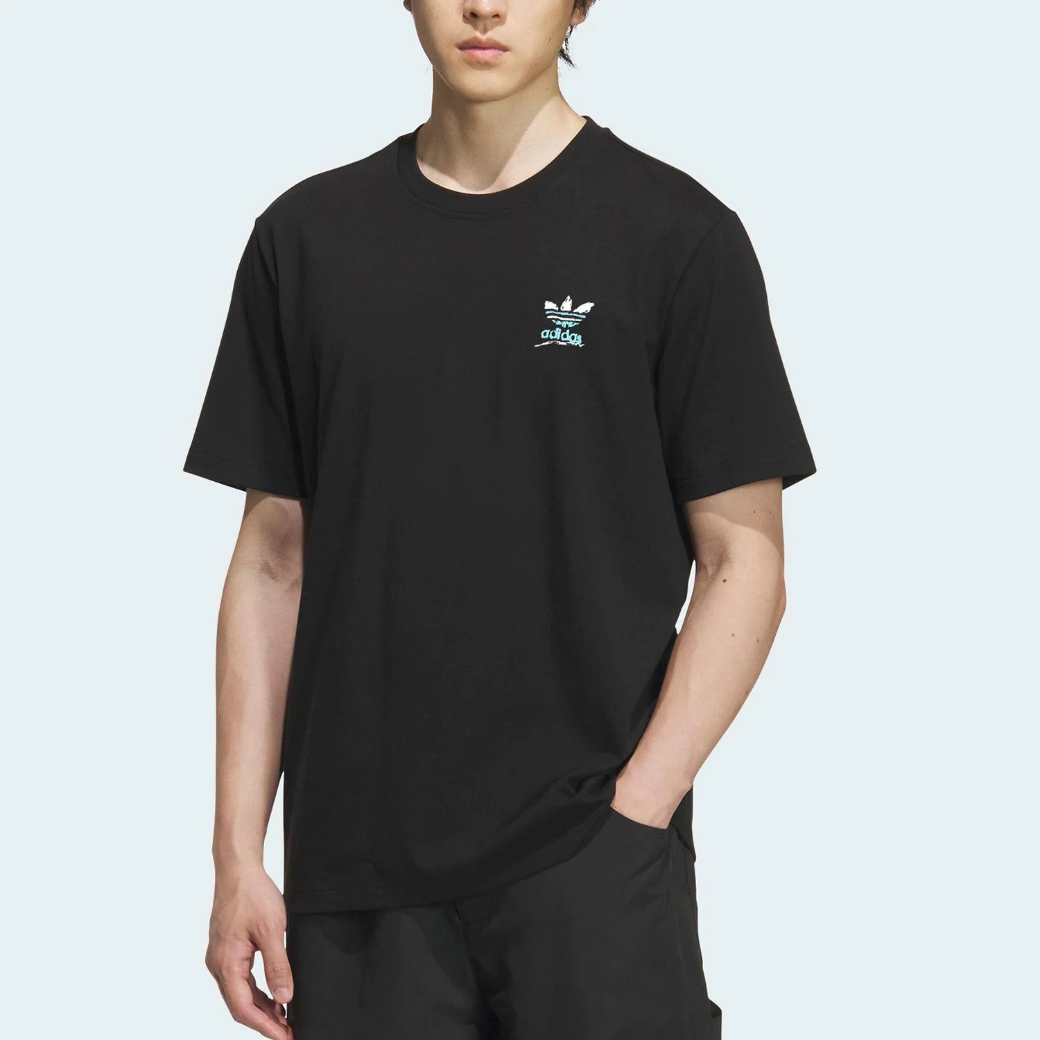 

Adidas genuine Three Stripes Men's Casual Round Neck Breathable T-Shirt KD1838