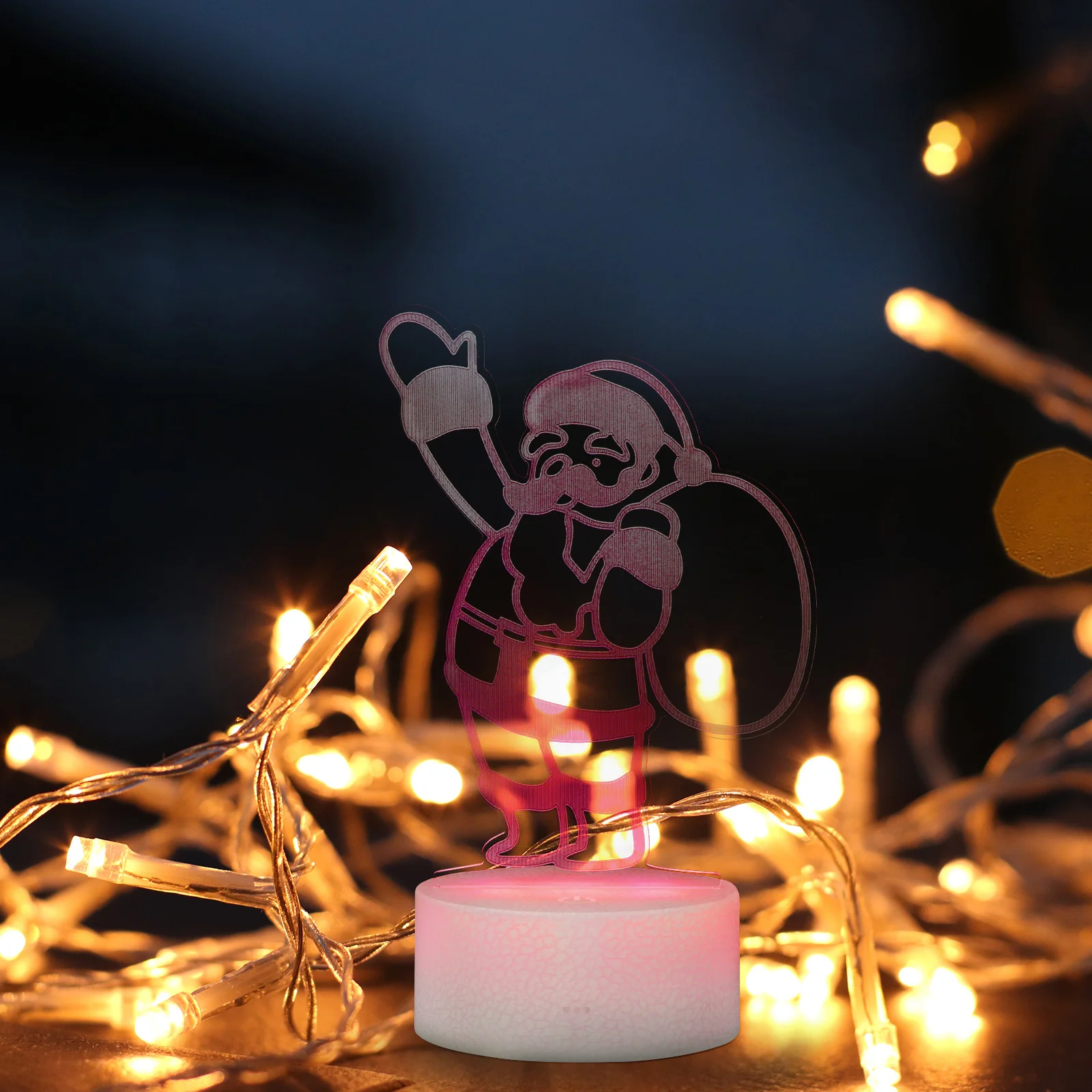 سانتا كلوز على شكل ضوء الليل الإبداعية LED لمبة مكتب عيد الميلاد الديكور 3D الوهم مصباح عطلة حفلة المنزل السرير الخفيفة #1