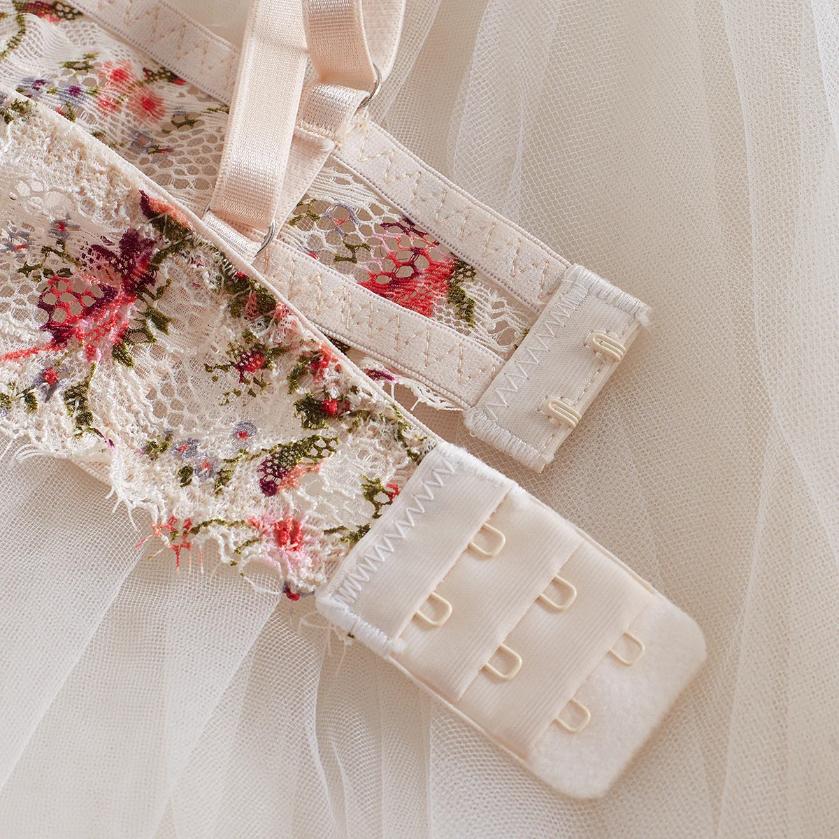 الفرنسية مثير مونيه حديقة النفط اللوحة المطبوعة الملابس الداخلية النساء الأزهار الدانتيل رمش الملابس الداخلية جوفاء مريحة جمع الصدرية T-الظهر #6