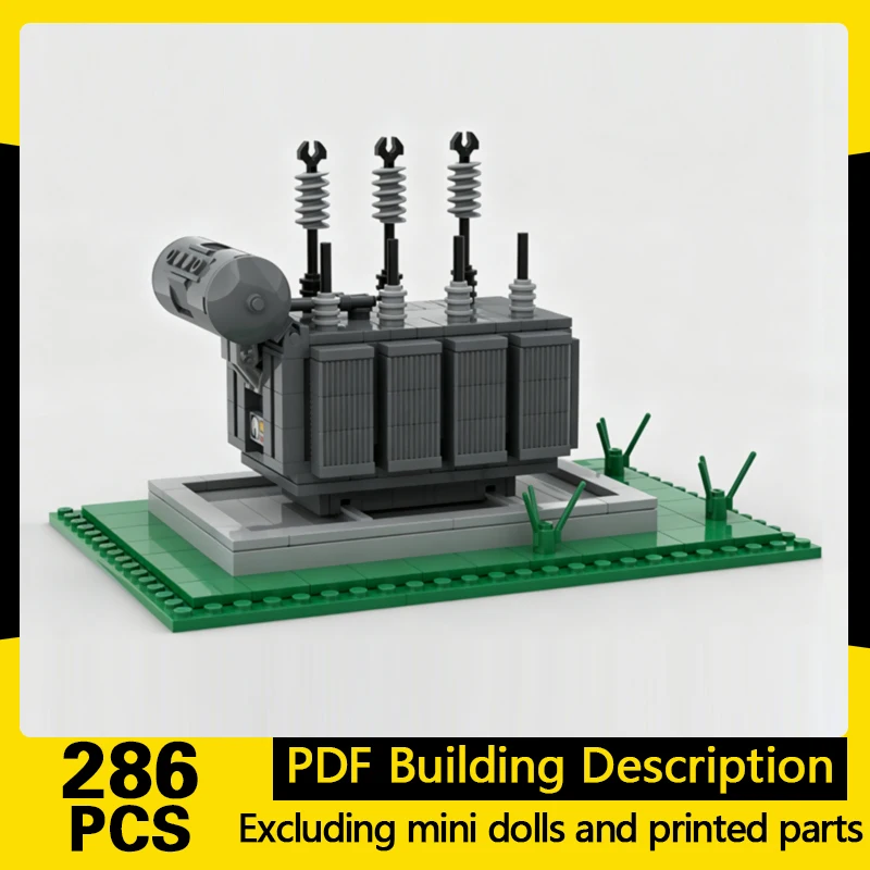 City Street View Model MOC Building Bricks High Voltage Transformer Modular Technology Gifts Holiday Assemble Children Toys Suit
