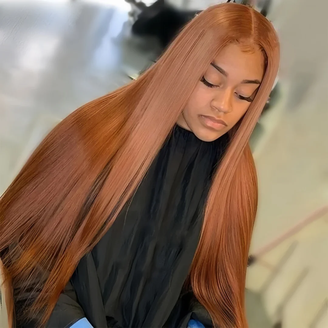 Morbida prepizzicata 26 pollici lunga linea sottile naturale 180 densità marrone dritto parrucche anteriori in pizzo per le donne con i capelli del bambino senza colla quotidiana