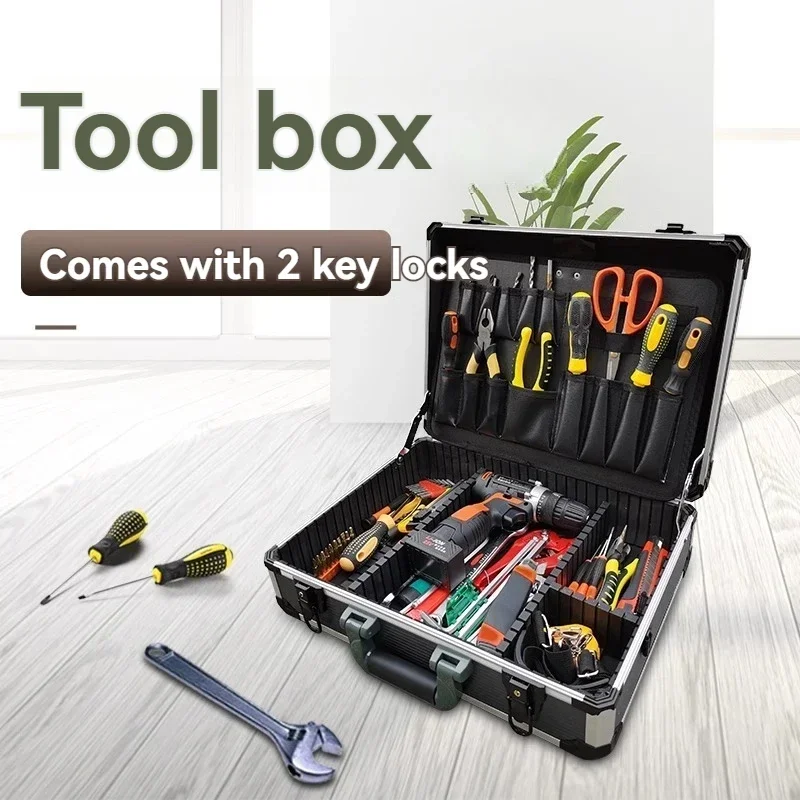 NeuMultifunktionale Aluminiumlegierung Haushalts-Hardware-Werkzeugkasten Industriequalität Automotive Film Aufbewahrungsbox tragbar