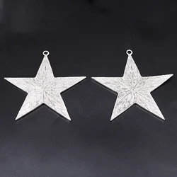 1pcs Retro Silver Plated Large Pentagram Metal Pendant DIY Charms For Necklace Jewelry Crafts Making  M31