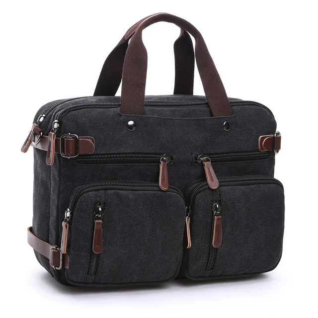 Imagem -05 - Scione Bolsa de Lona dos Homens Maleta de Couro Mala Viagem Mensageiro Ombro Bolsa Volta Grande Casual Negócios Portátil Bolso