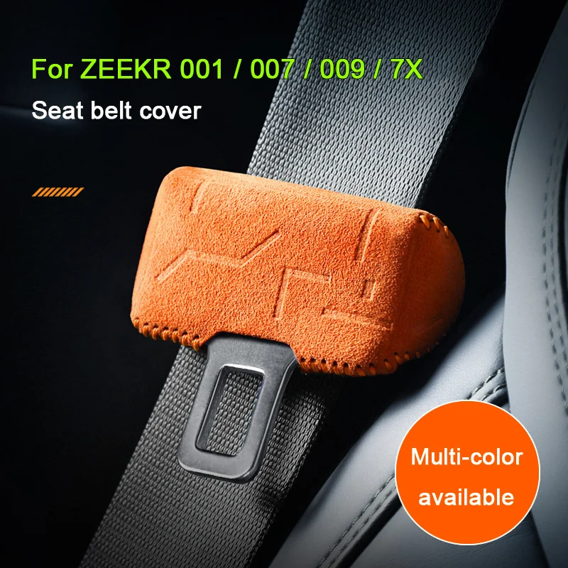 

For ZEEKR 001 007 009 7X X A lcantara Car Front Rear Row Seat Belt Buckle Cover Suede Sheath B-pillar Crash Trim Accessories
