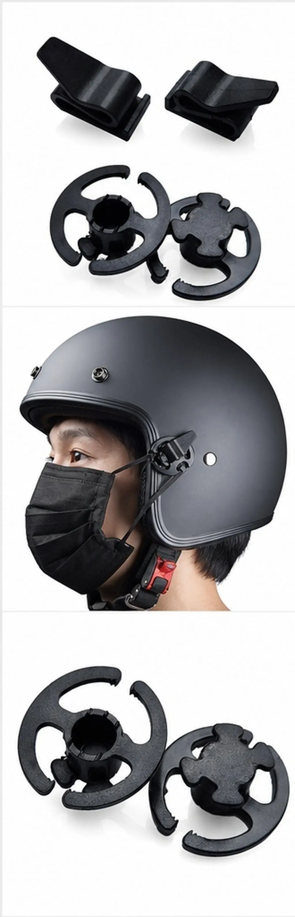 2Pairs Ski Mask Clip Lightweight Plastic Mask Support Easy Install Replace Secure Fit for Skiing Snowboarding Helmets