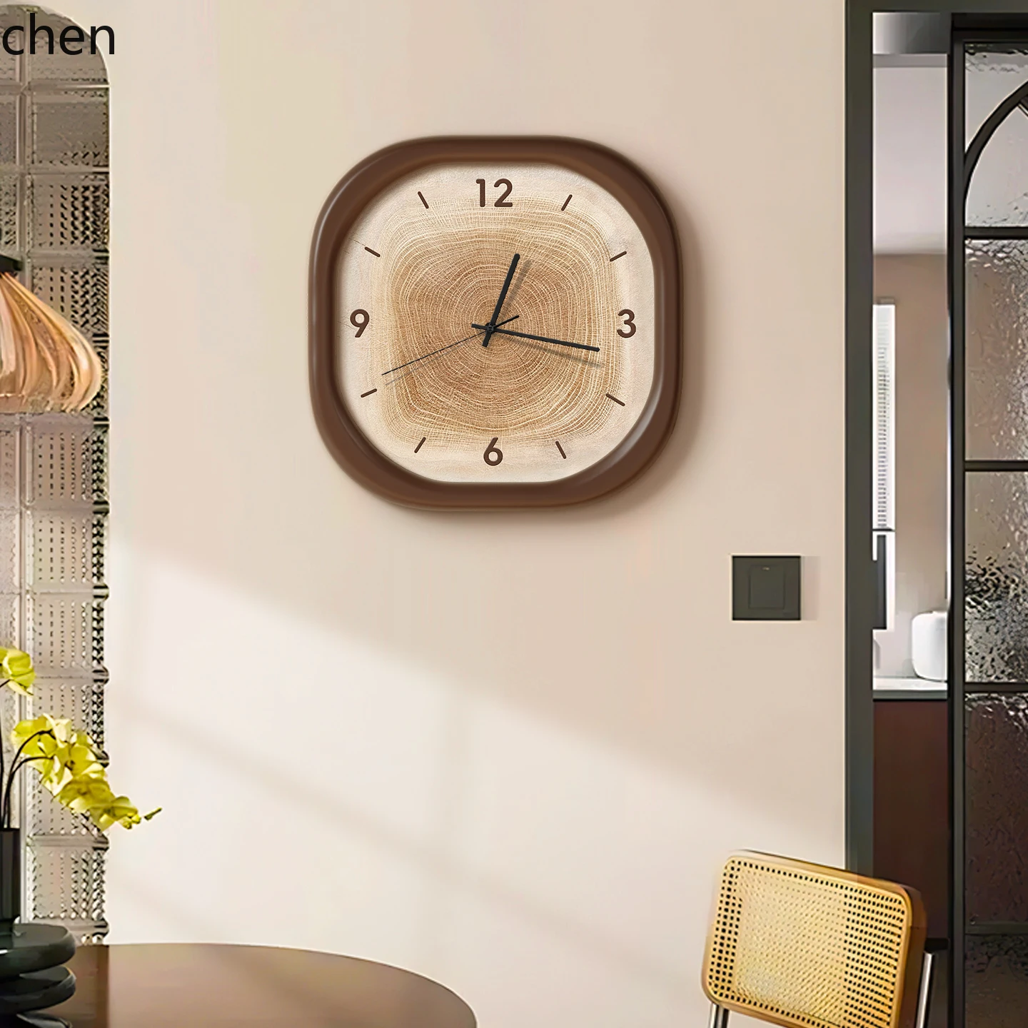 

QZT Vintage Style Wooden Clock for Living Room Home Use RetroClock Wall Mounted Clock Wall Watch