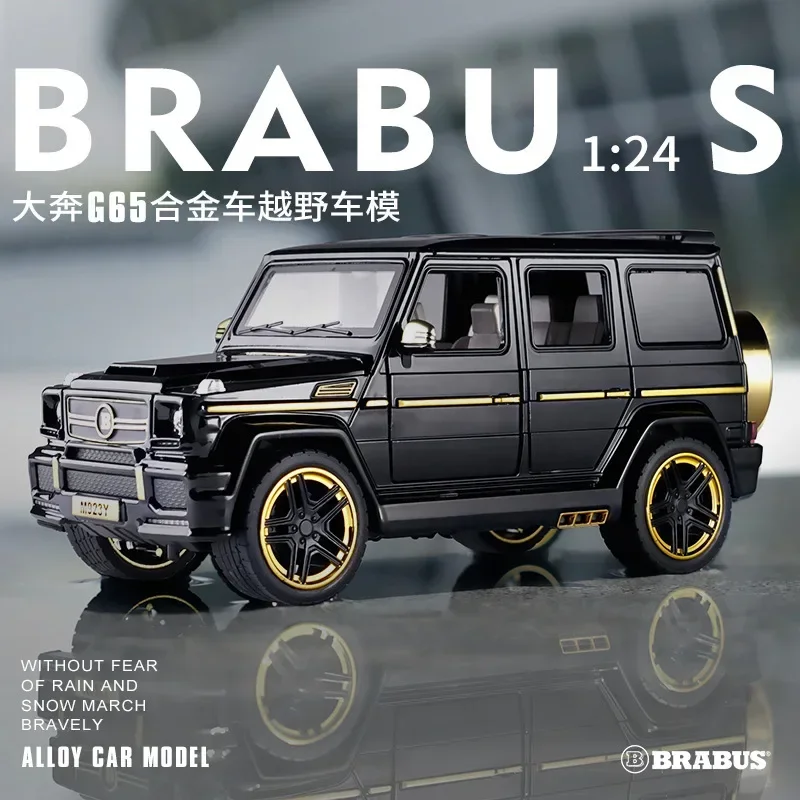 1:24 Benz G65 reequipamento modelo de carro de brinquedo fundido de metal veículo de brinquedo de alta simulação com som e luz puxar para trás presentes de carro A21