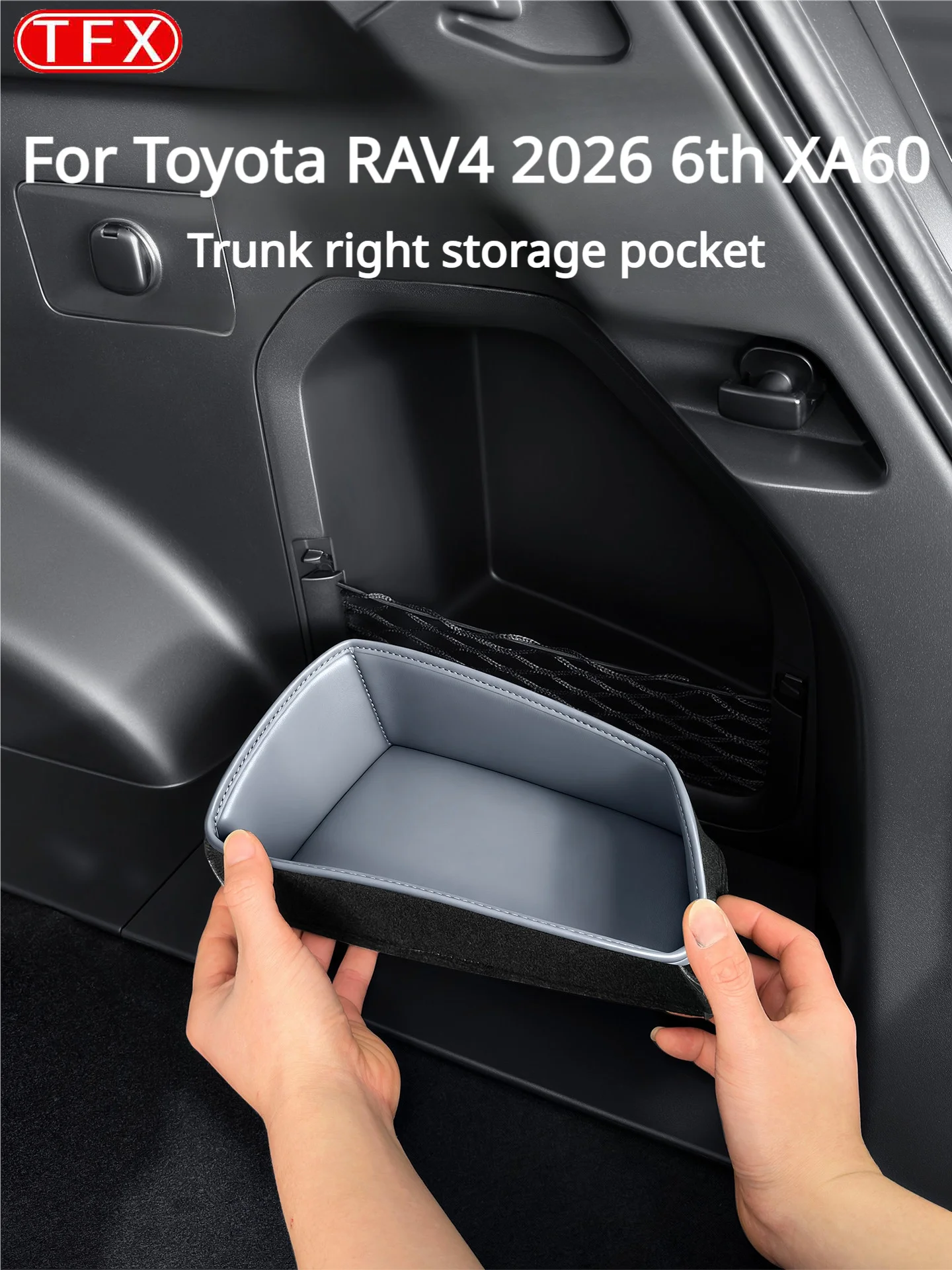 For Toyota RAV4 2026 6th XA60 Car Styling Trunk Side Storage Pouch Rear Cargo Organizer Bag Pocket Anti-Slip Durable Accessories