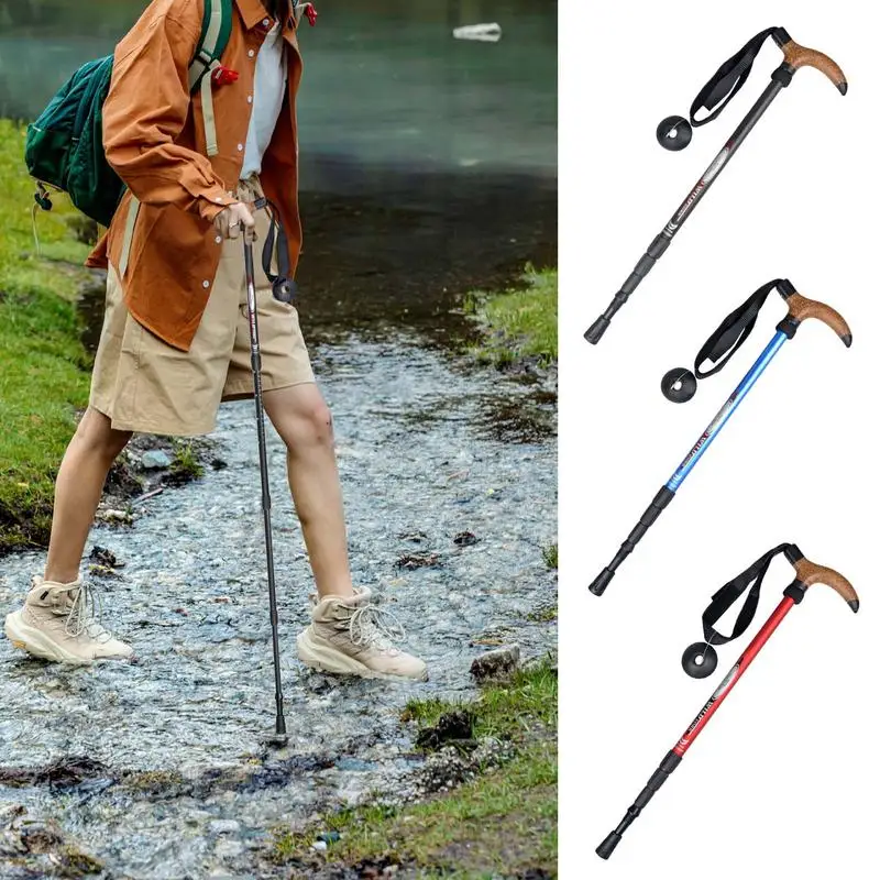 

Walking Sticks Trekking Pole Cane Retractable Outdoor Survival Gear For Mountaineering Backpacking Mountain Climbing Snowshoeing