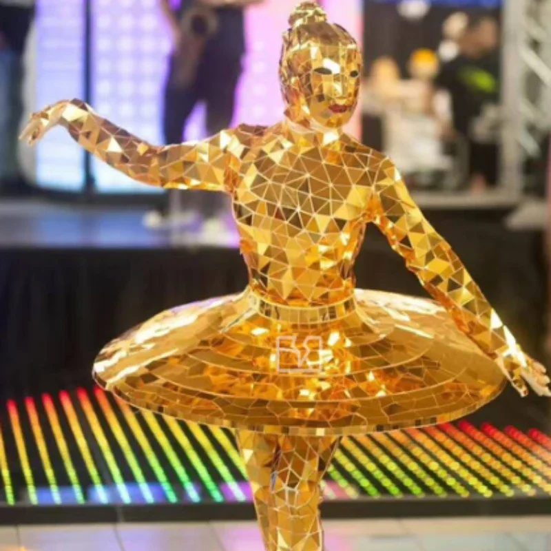 جديد تخصيص Diy الموضة الحديثة المغني الموسيقى الرقص مرآة راقصة الباليه فستان زي الباليه عرض الحفلات مهرجان الموسيقى اليدوية #2