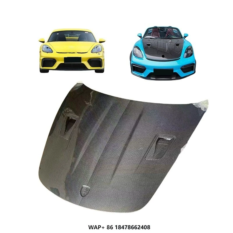 ملحقات غطاء محرك السيارة من ألياف الكربون عالية الجودة لبورشه كايمان بوكستر 718 GT4 ترقية غطاء المحرك بتصميم RS #1